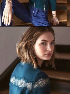 Sezane Black lace Inlet sweater